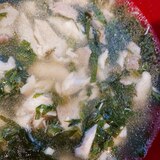 真鯛とほうれん草の甘いスープ